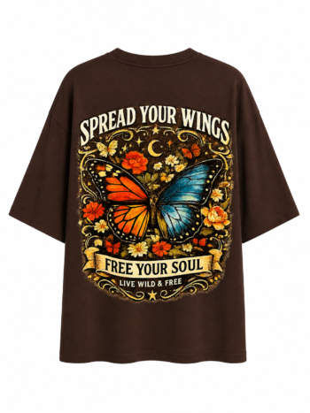 Vintage Butterfly Graphic Oversized Tee