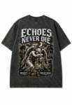 Echoes never die Oversized Acid Wash T-Shirt Size Chart